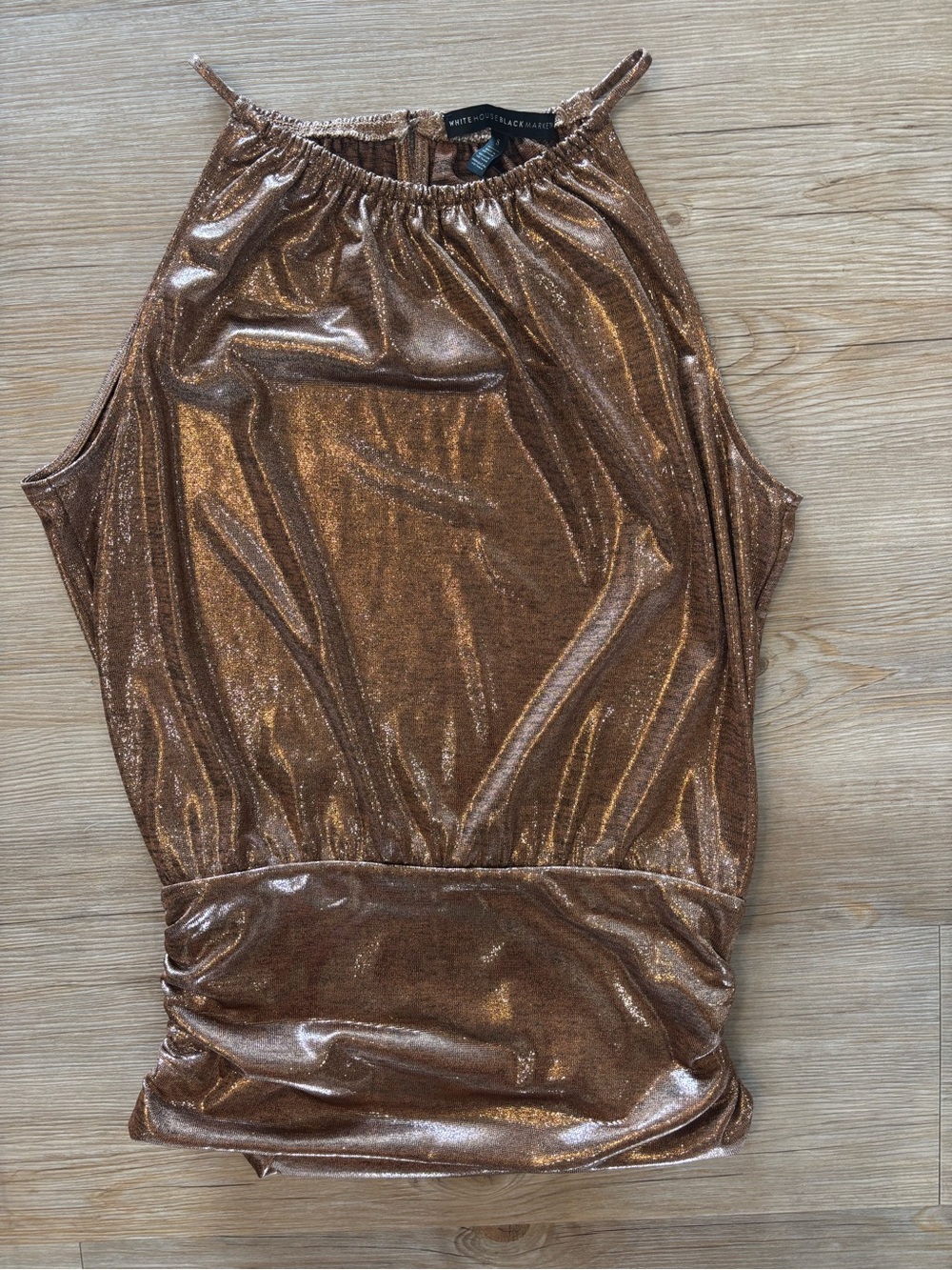 White House Black Market Bronze Shimmer Halter Camisole